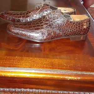 PRADA men alligator crocodile oxford shoes